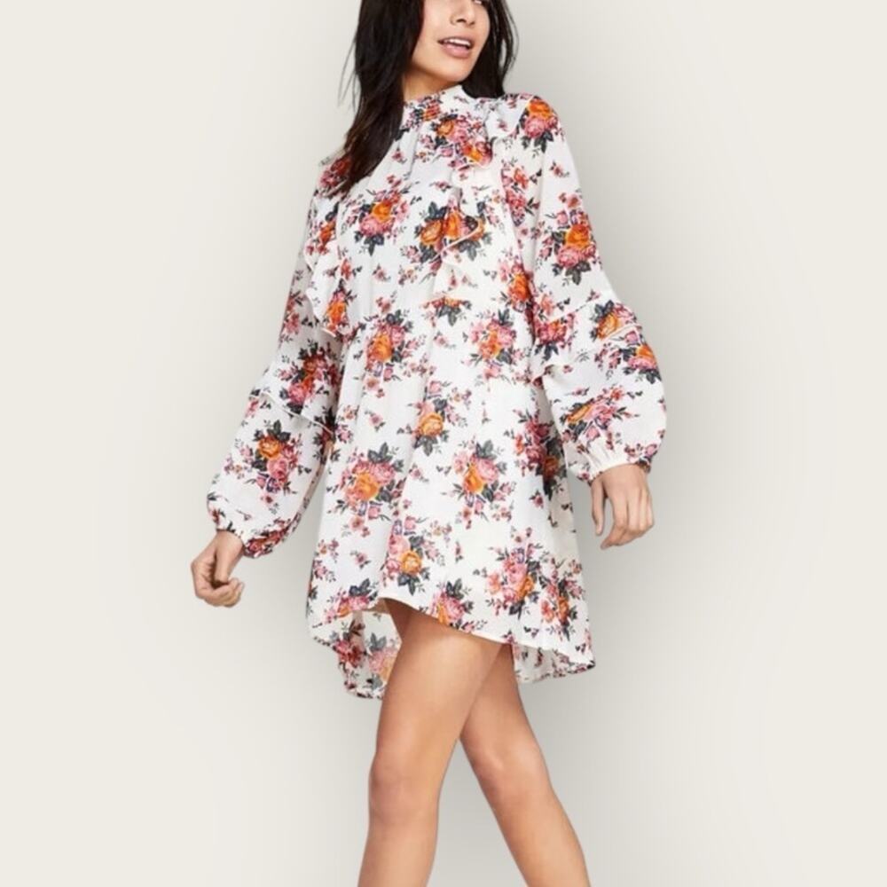 NWT | Kit & Sky | Transparent Floral Dress | Day Pink | XL